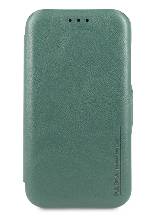 Чехол-книжка Puloka для iPhone 11 на магните зеленая в Тюмени